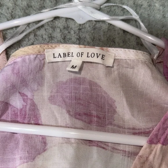 Label Of Love V-Neck Ruffle Bell Sleeve Mini Tunic Dress Short Boho Fairy Medium - Picture 3 of 11